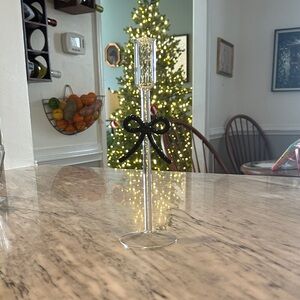 ❤️FINAL❤️ Elegant Glass Candle Holder with Black Bow